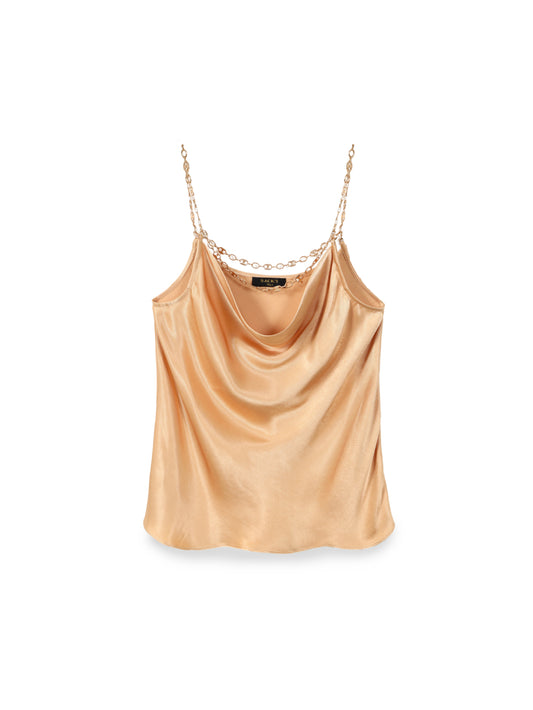 Viscose tank top with gold chain