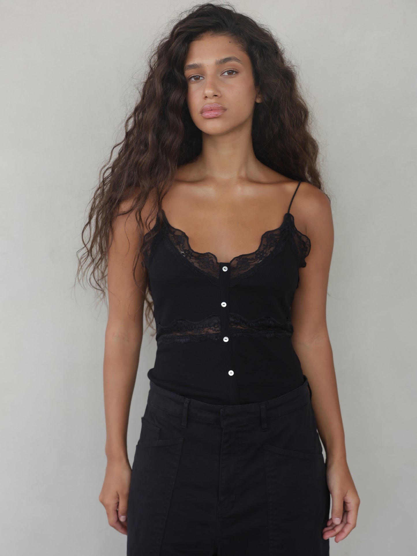 Rib Lace Tank Top