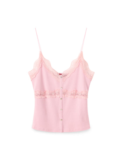 Rib Lace Tank Top
