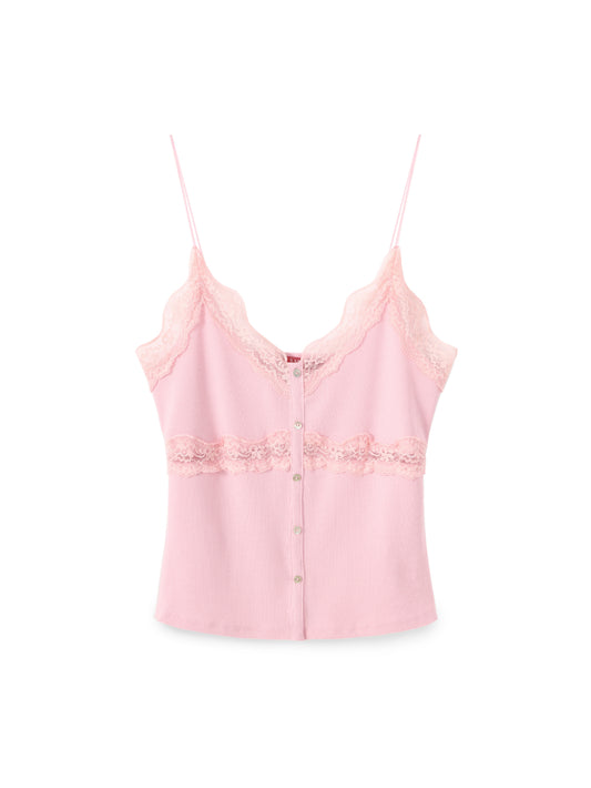 Rib Lace Tank Top