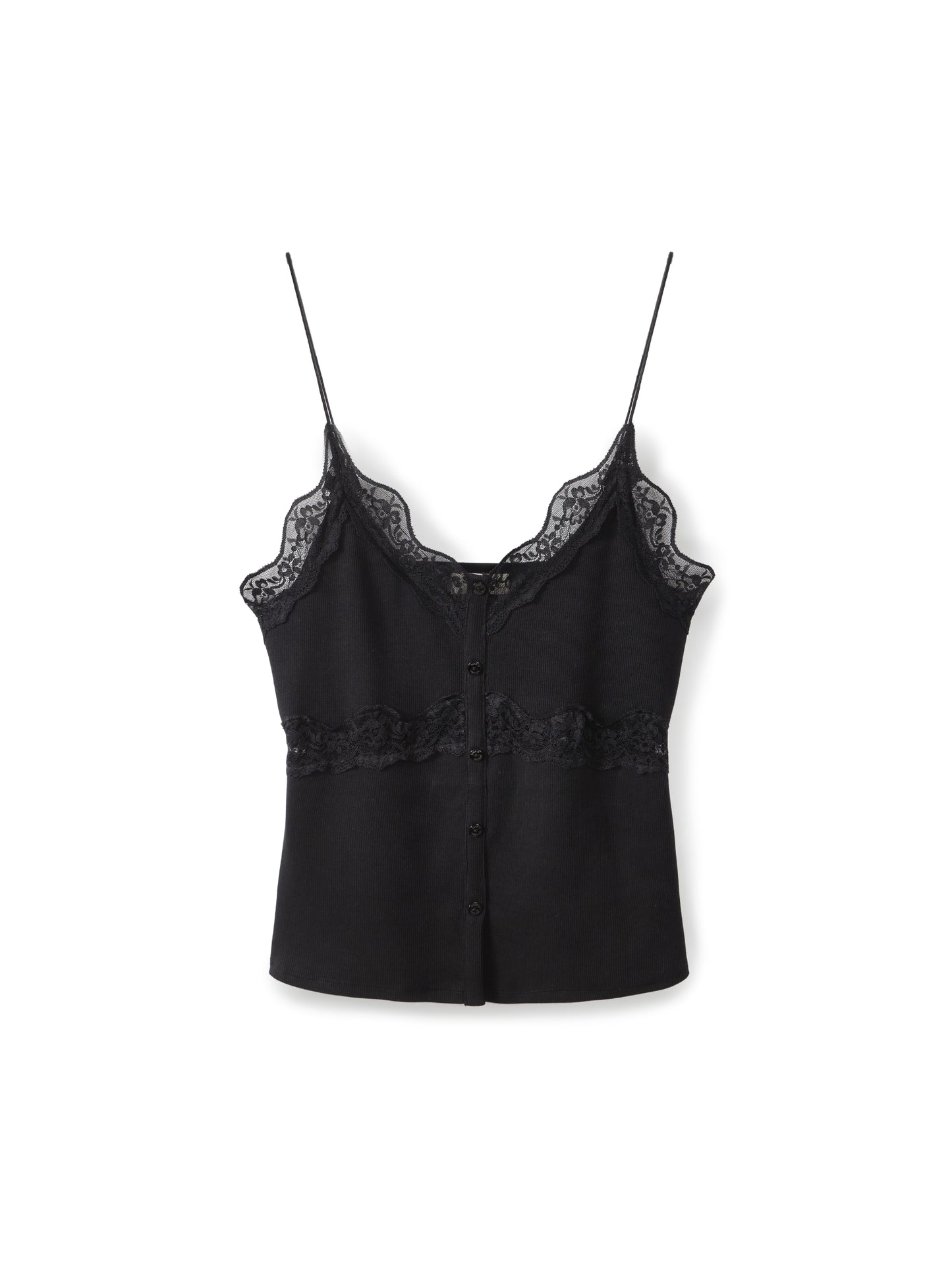 Ribbed Lace Tank Top