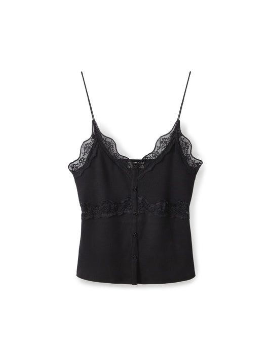 Ribbed Lace Tank Top