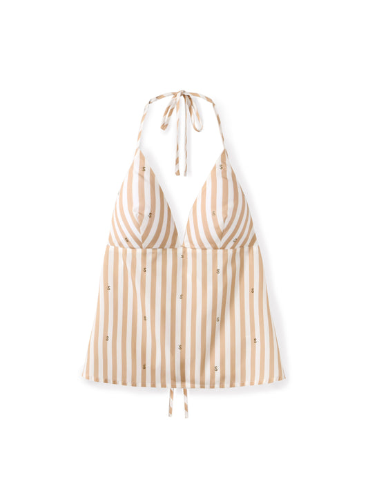 Striped collared tank top