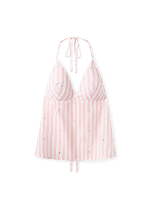 Striped collared tank top