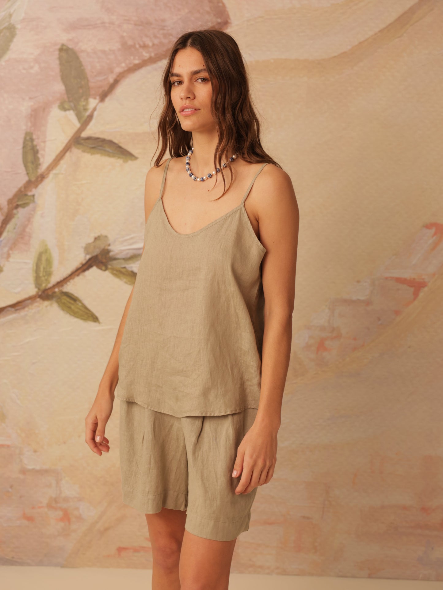 V-neck Linen Tank Top