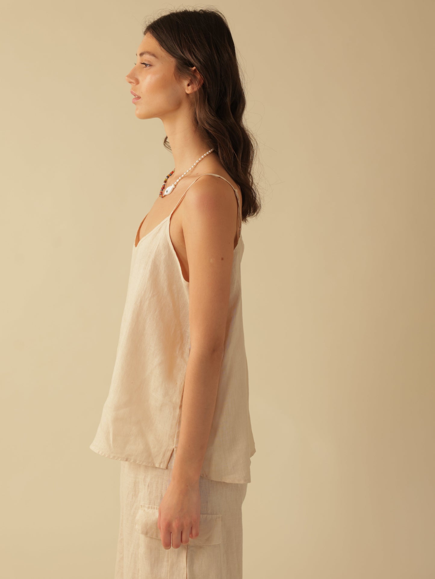 V-neck Linen Tank Top