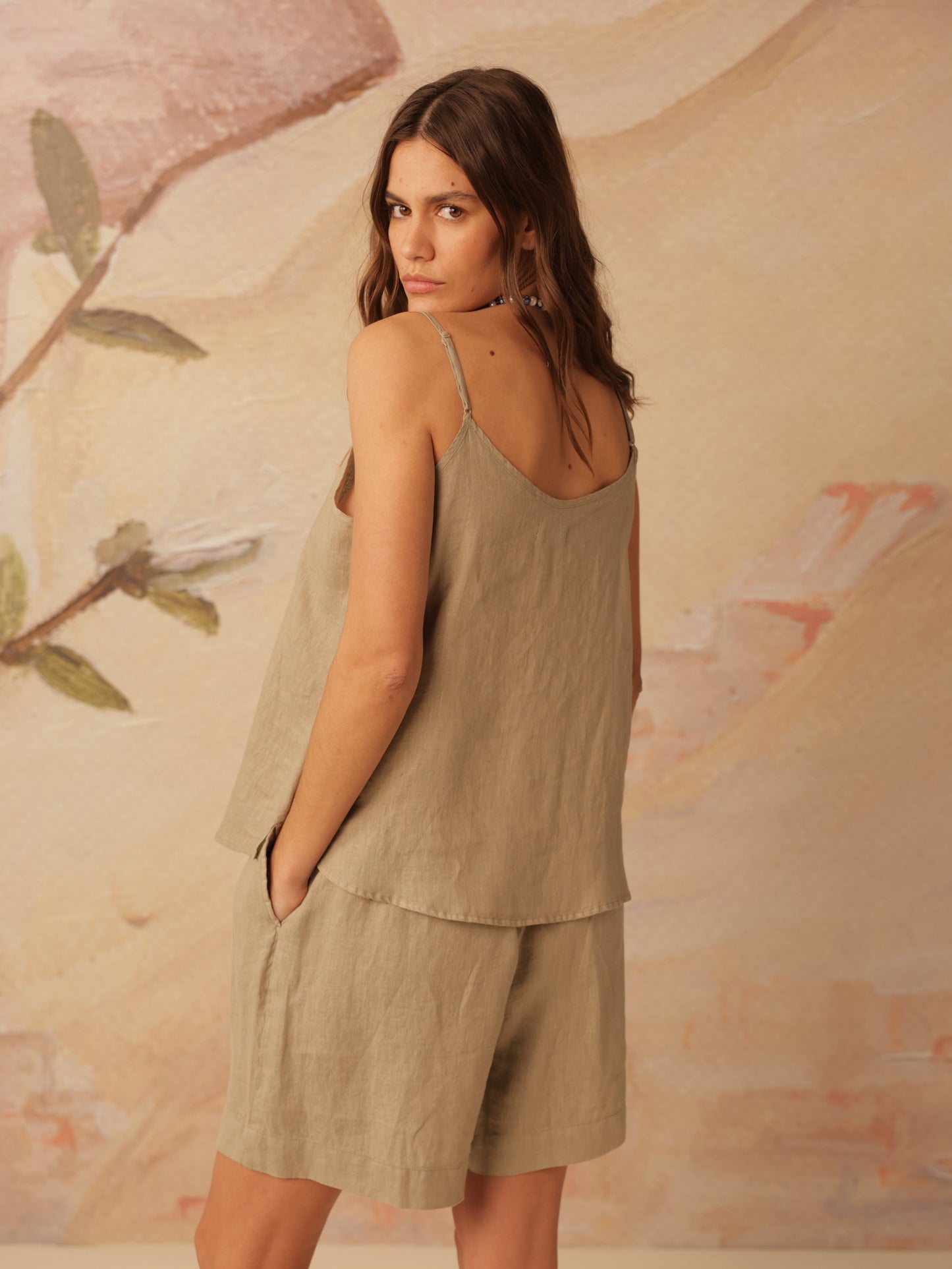 V-neck Linen Tank Top