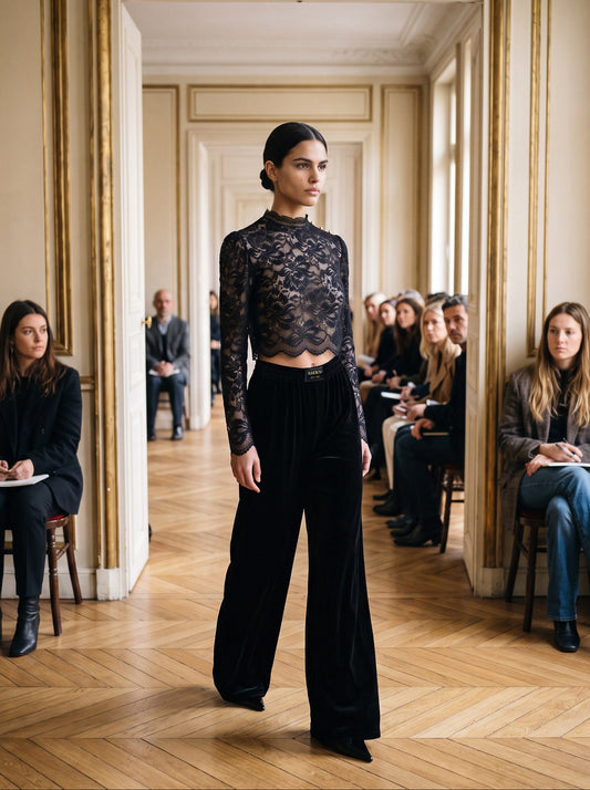Wide-leg Velvet Trousers