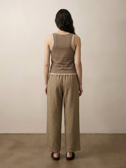 Wide leg tencel pants