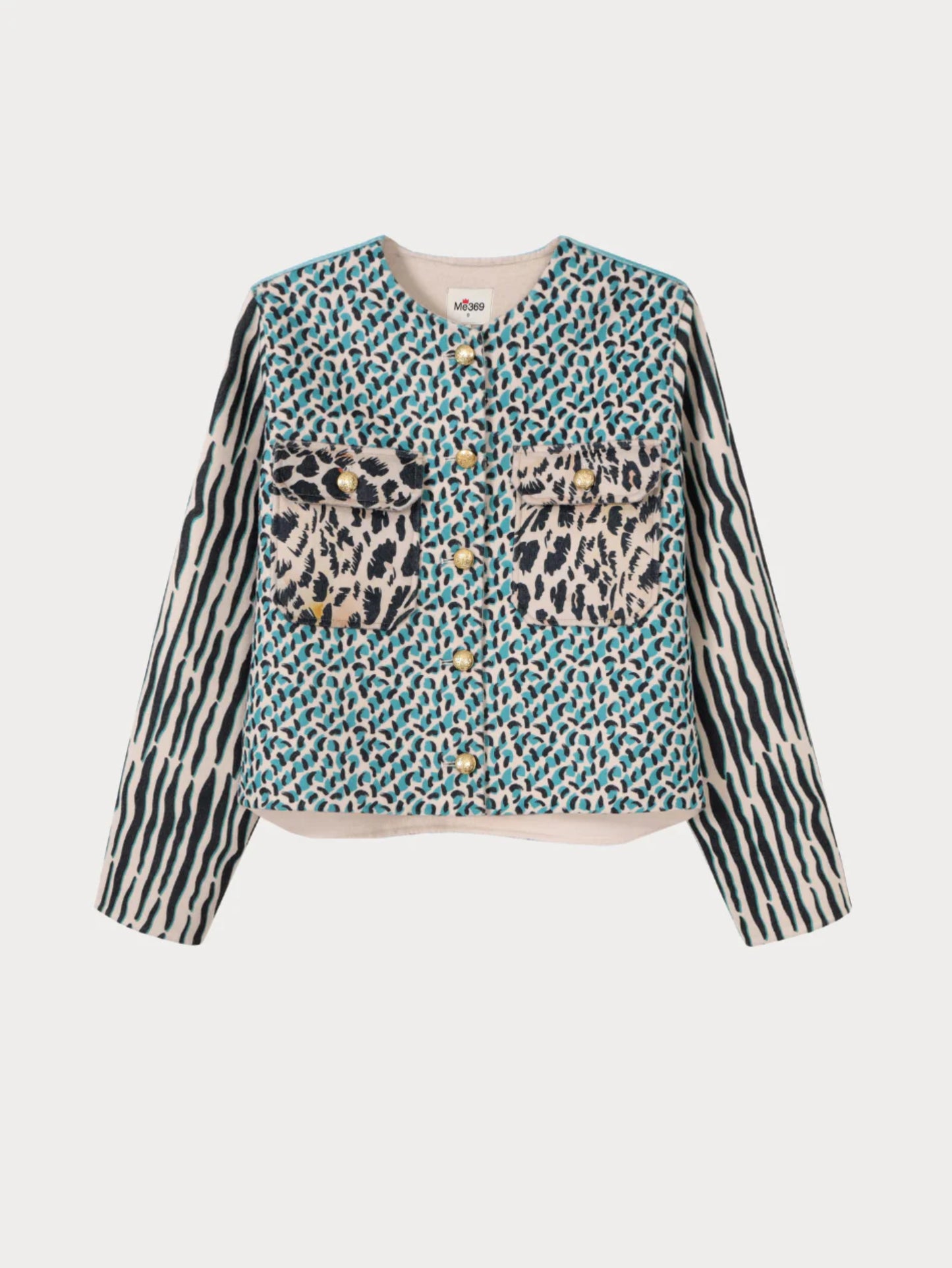 Della Colarless Cropped Jacket