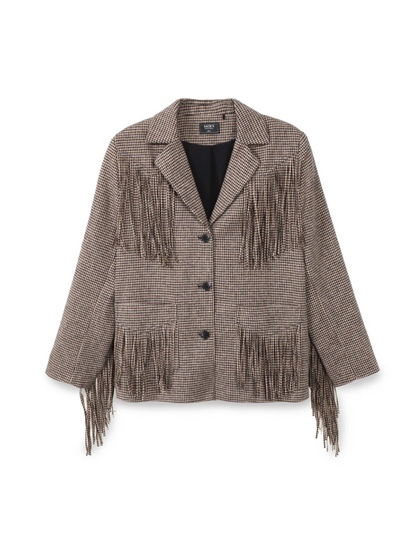 Checkered Jacket with fringes