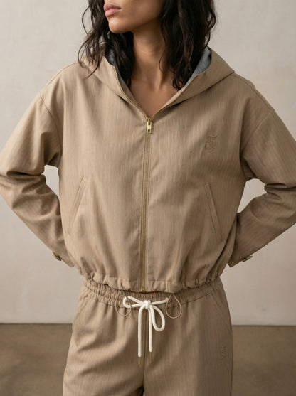 ז'קט  קפוצון פסי סיכה