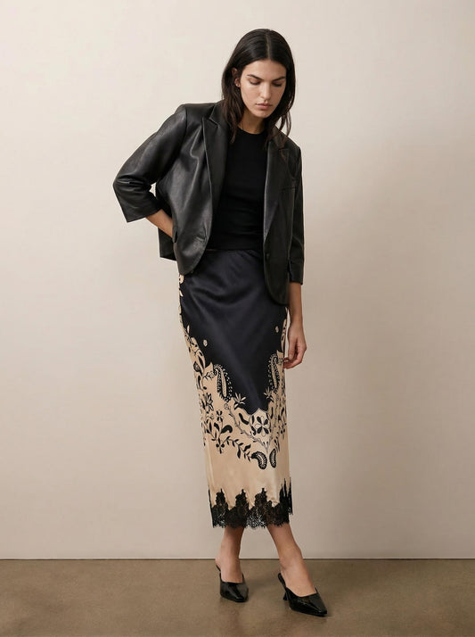 Cropped leather jacket