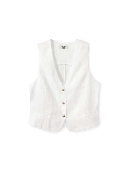 Tailored linen vest