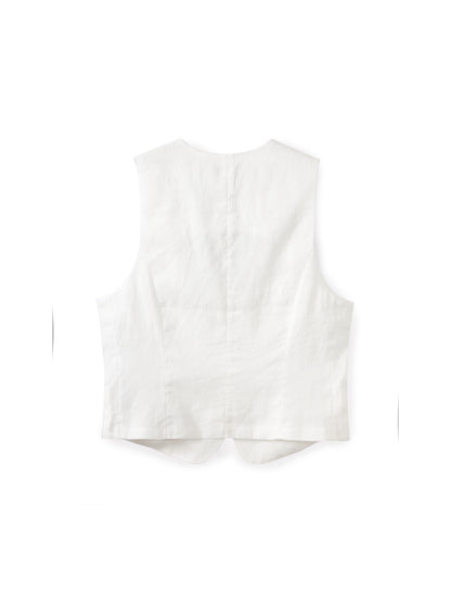 Tailored linen vest