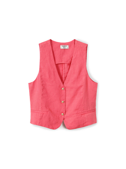 Tailored linen vest