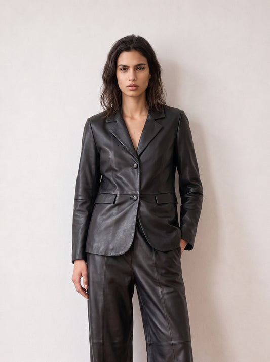 Tailored leather jacket