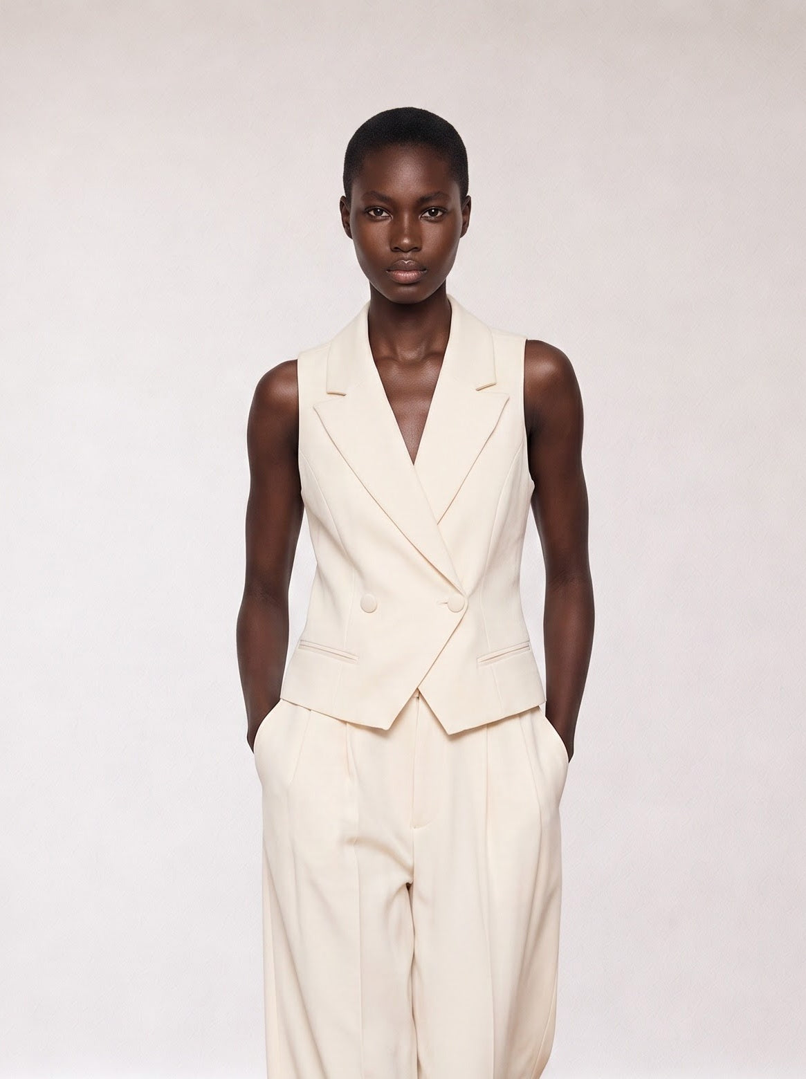 Tailored Vest With Satin Details