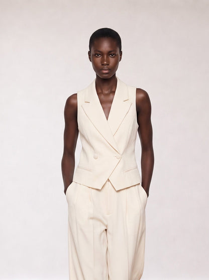 Tailored Vest With Satin Details