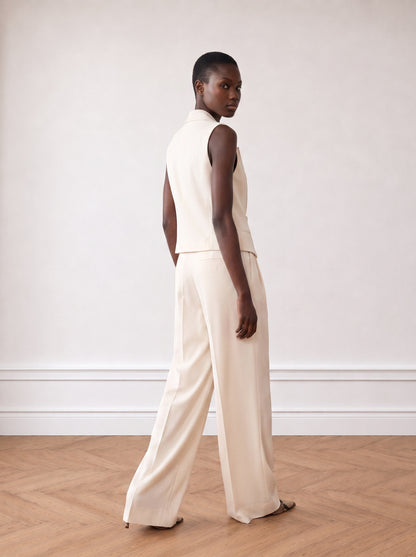 Tailored Vest With Satin Details