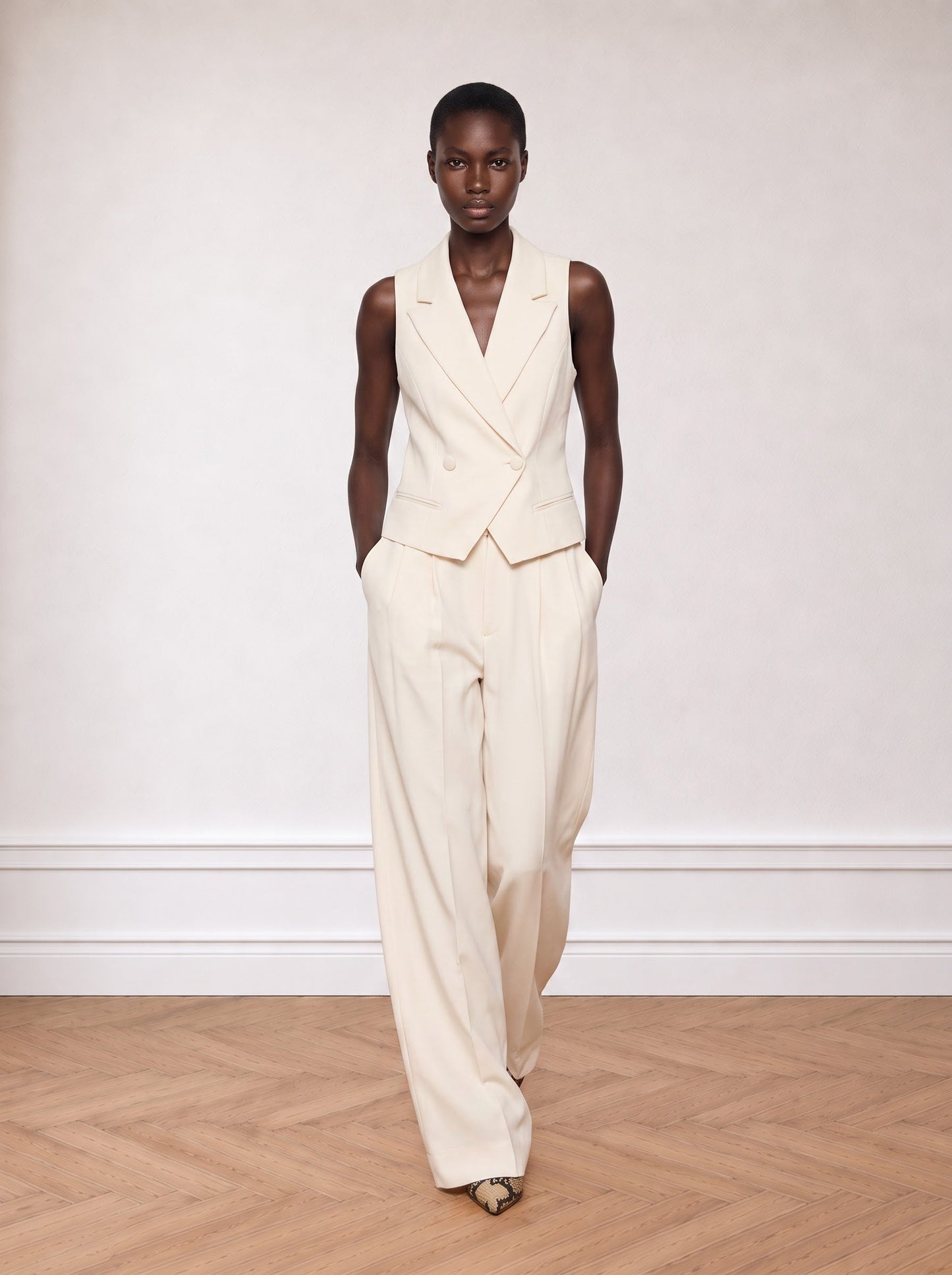 Tailored Vest With Satin Details