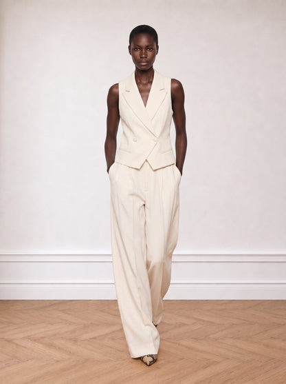 Tailored Vest With Satin Details