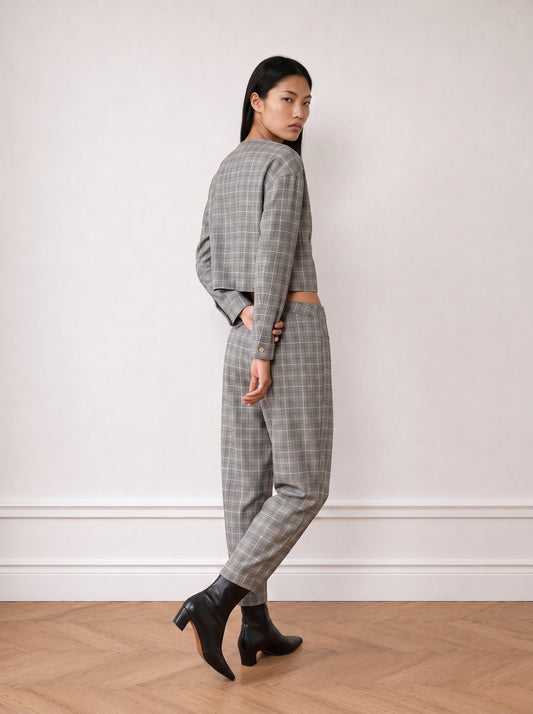 Checked cropped jacket