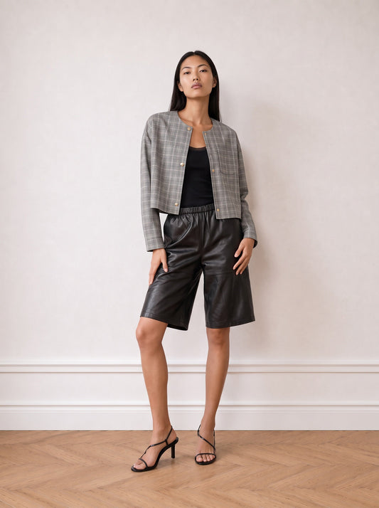 Checked cropped jacket