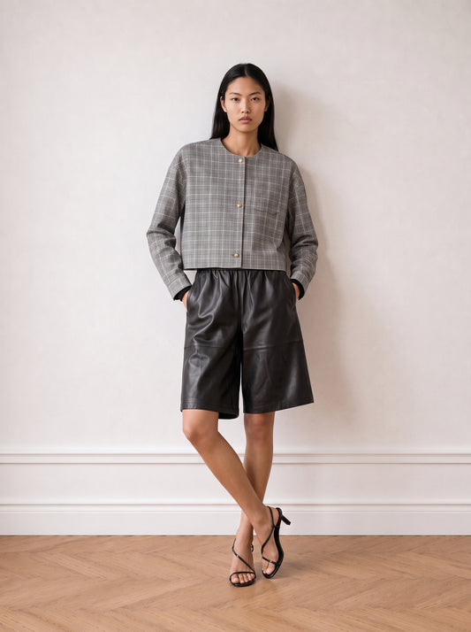 Checked cropped jacket