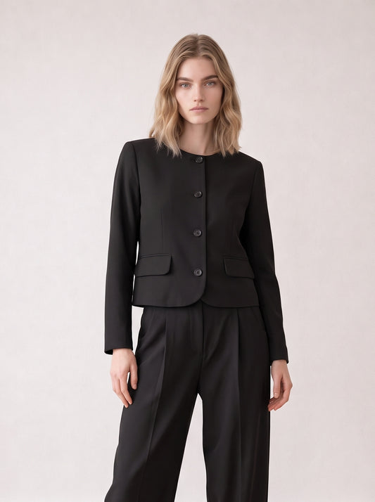 Tailored collarless jacket