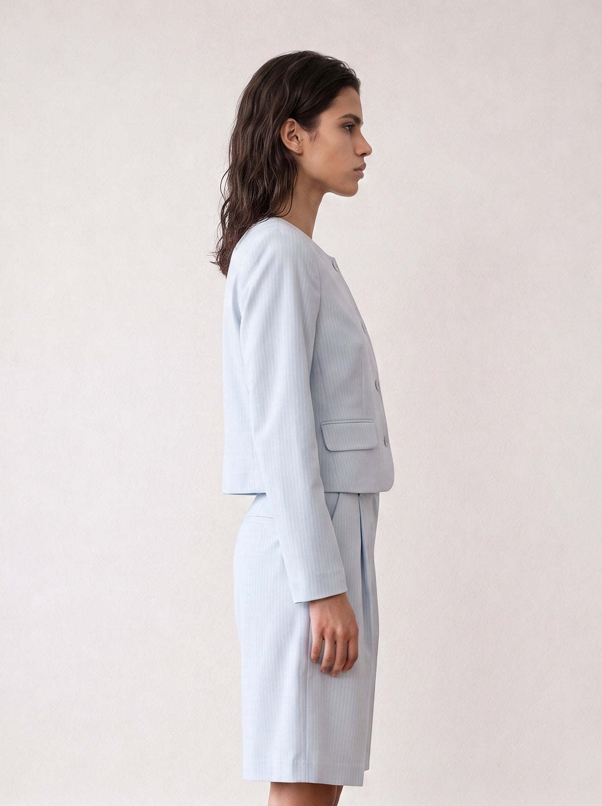 Tailored collarless jacket