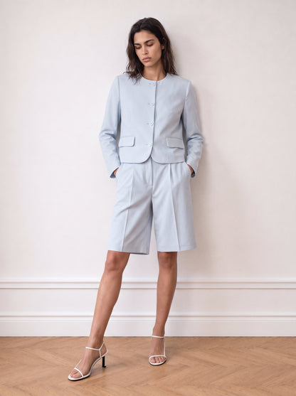 Tailored collarless jacket