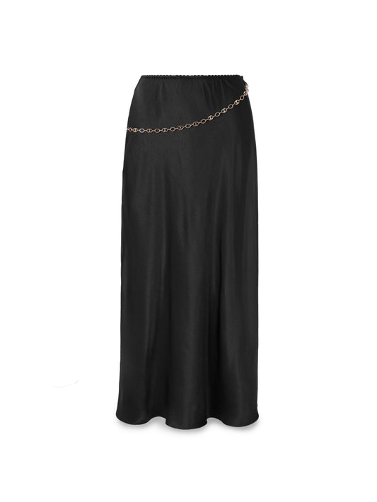 Viscose skirt with gold chain