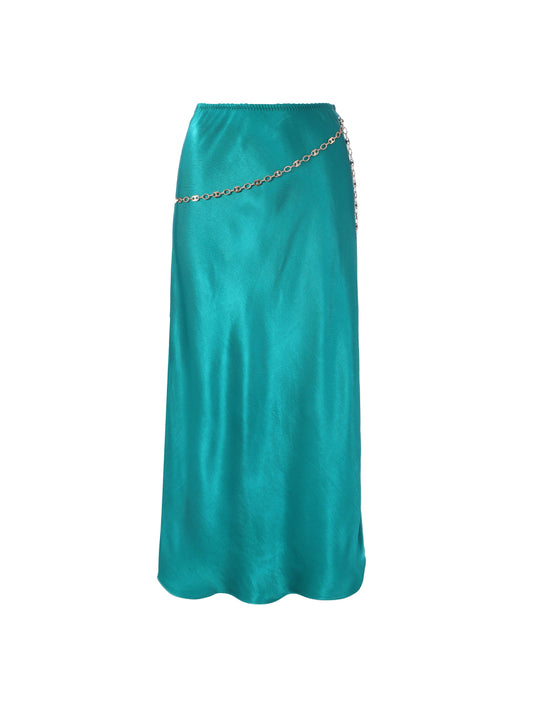 Viscose skirt with gold chain