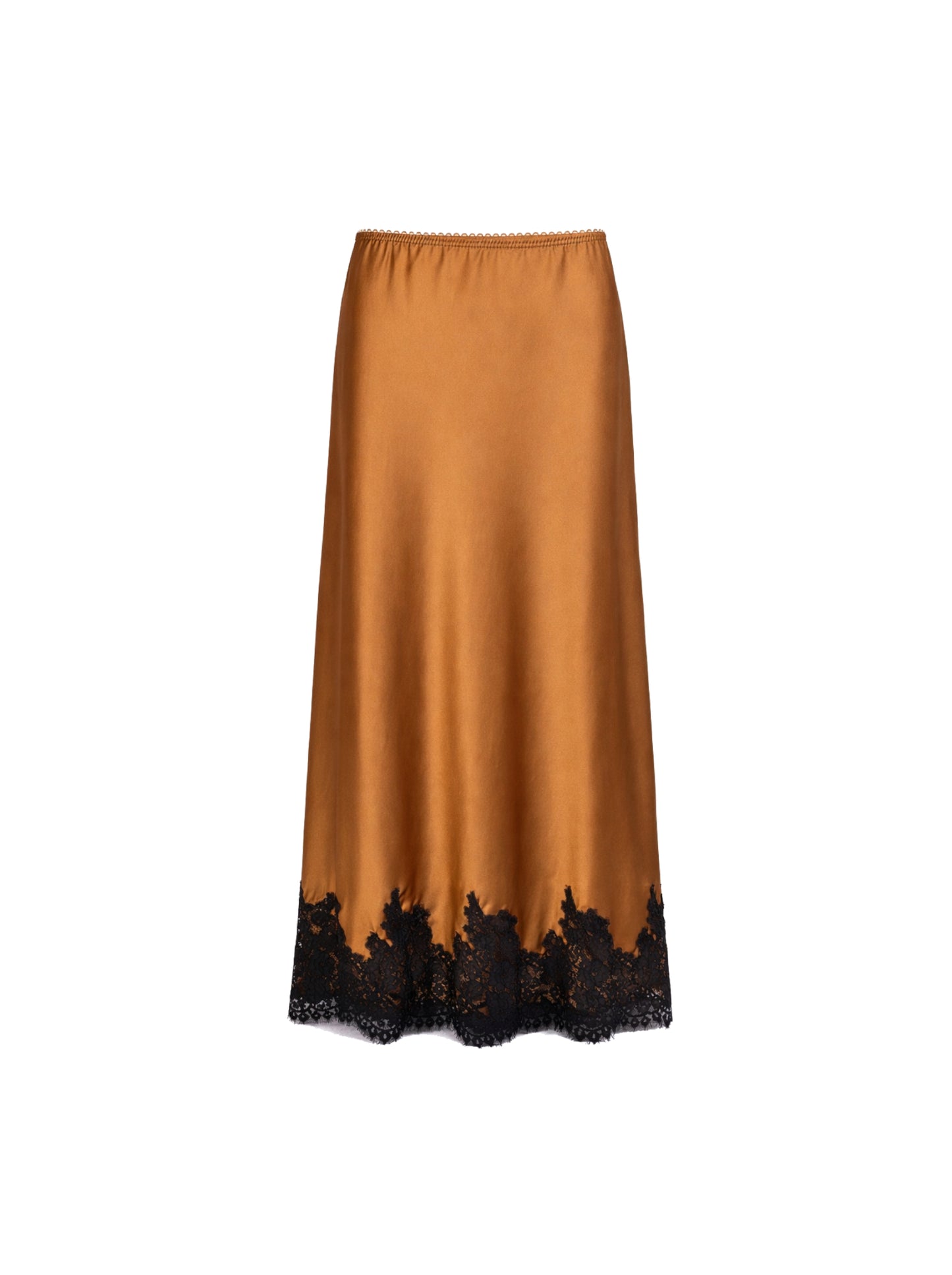 Long skirt with lace combination