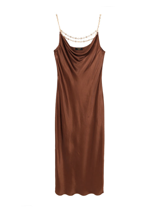 Viscose dress with gold chain