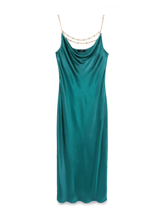 Viscose dress with gold chain