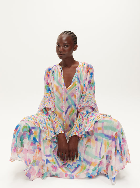 קאלה שמלת קפלים מדורגת