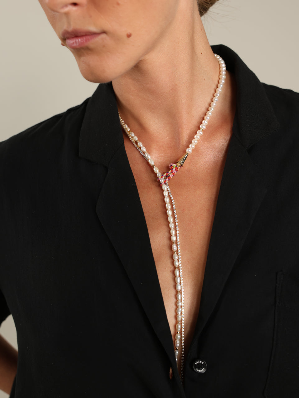Pearl Tie Necklace