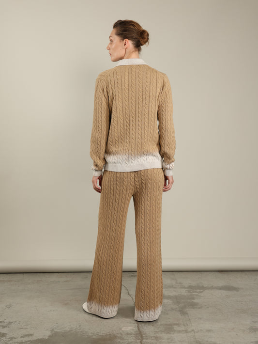 Knitted cardigan with braids