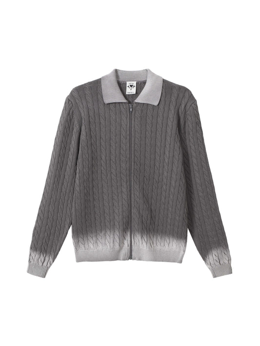 Knitted cardigan with braids