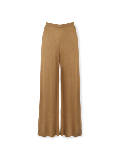 Elastic Waist Wide Leg Knit Pants