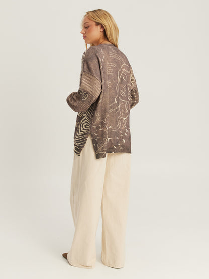 Liv Printed Long Cardigan