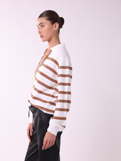 Sequined Stripe Knit