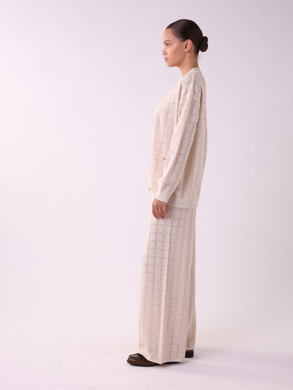 Long Lurex Knit Cardigan