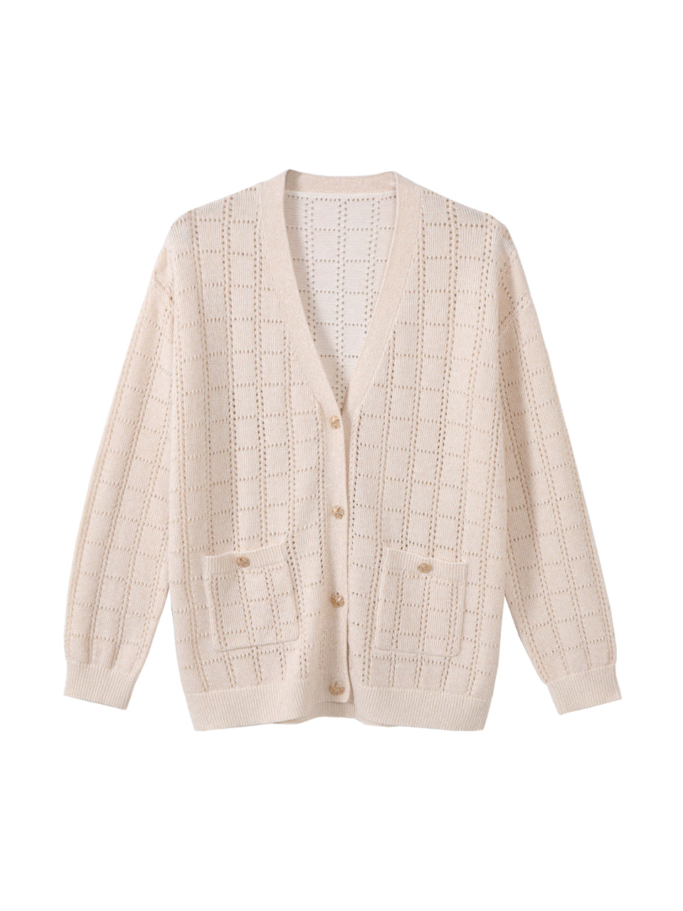 Long Lurex Knit Cardigan