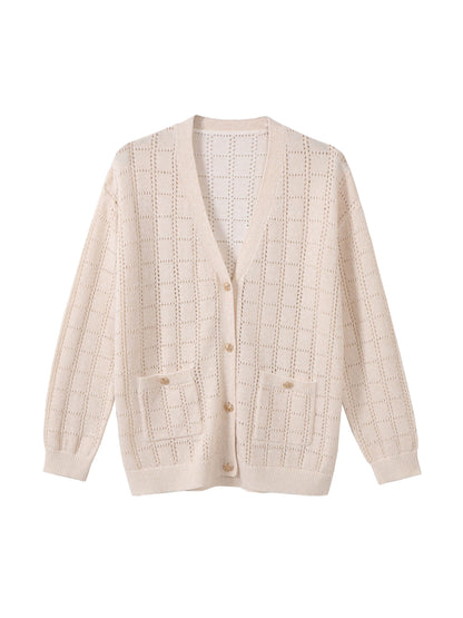 Long Lurex Knit Cardigan