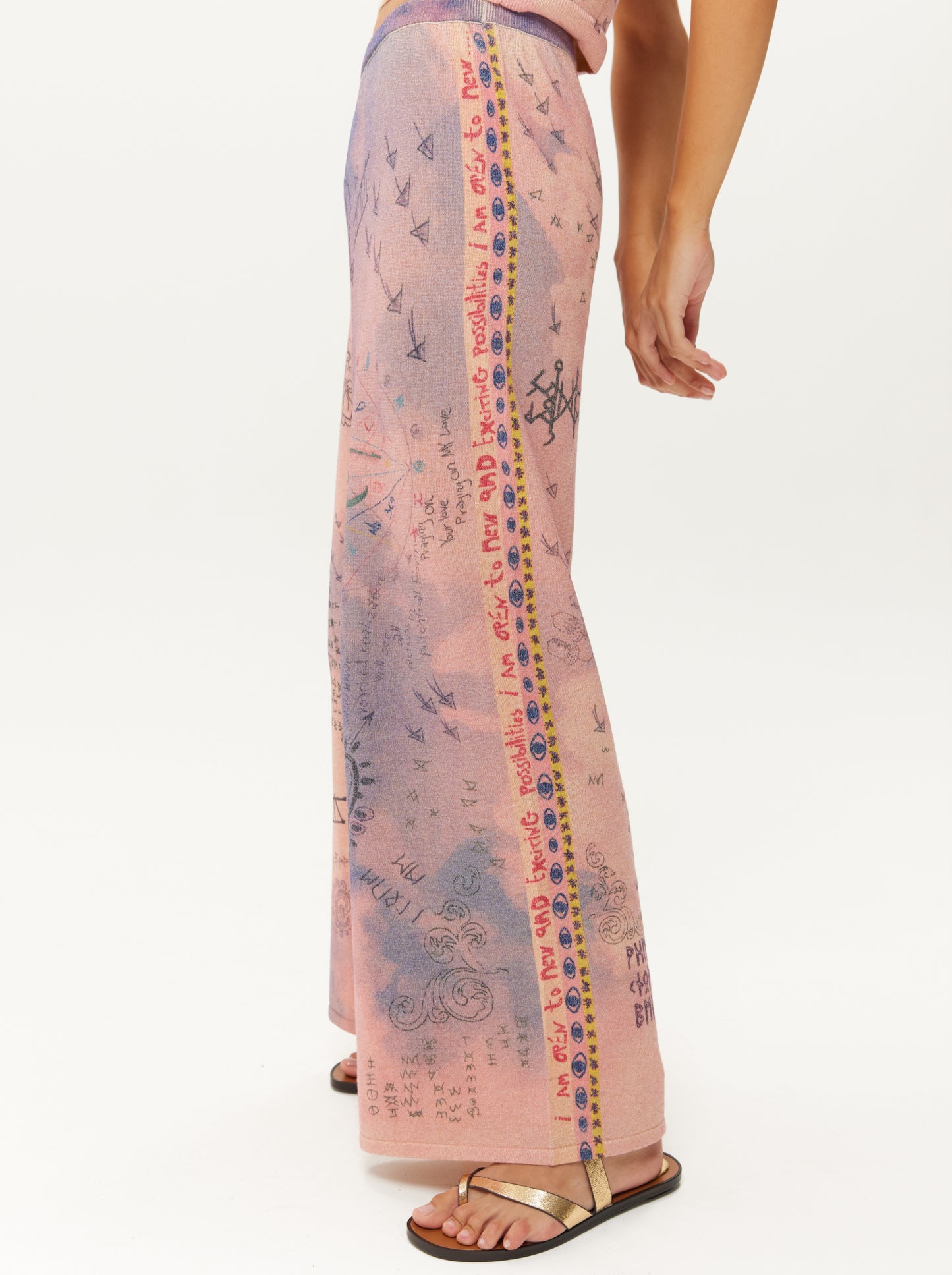 מישל מכנסי סריג רחבים