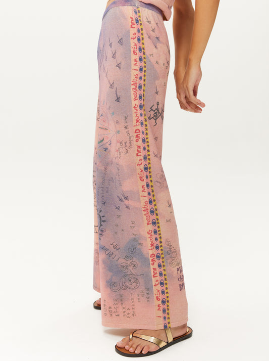 מישל מכנסי סריג רחבים