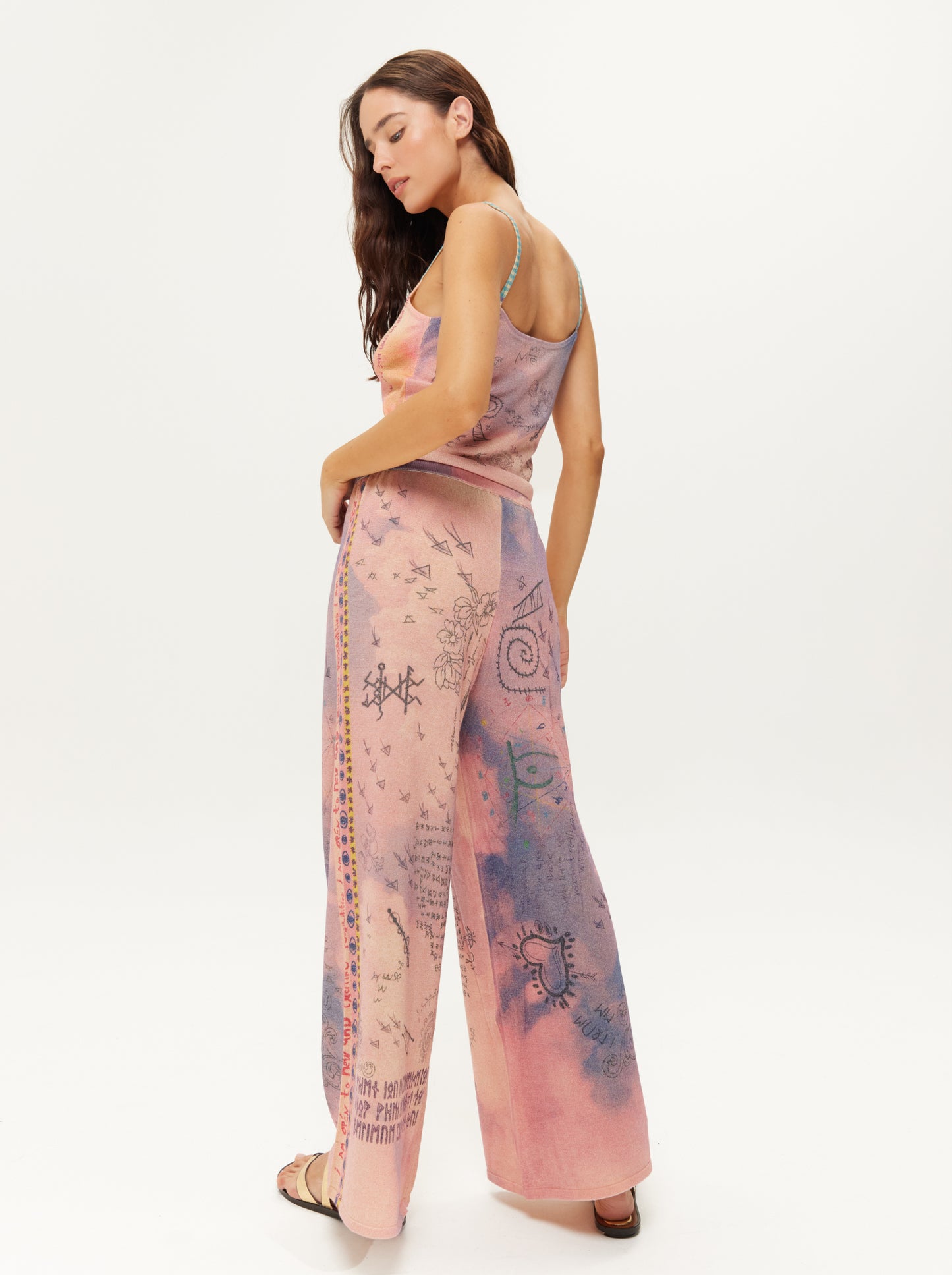 מישל מכנסי סריג רחבים